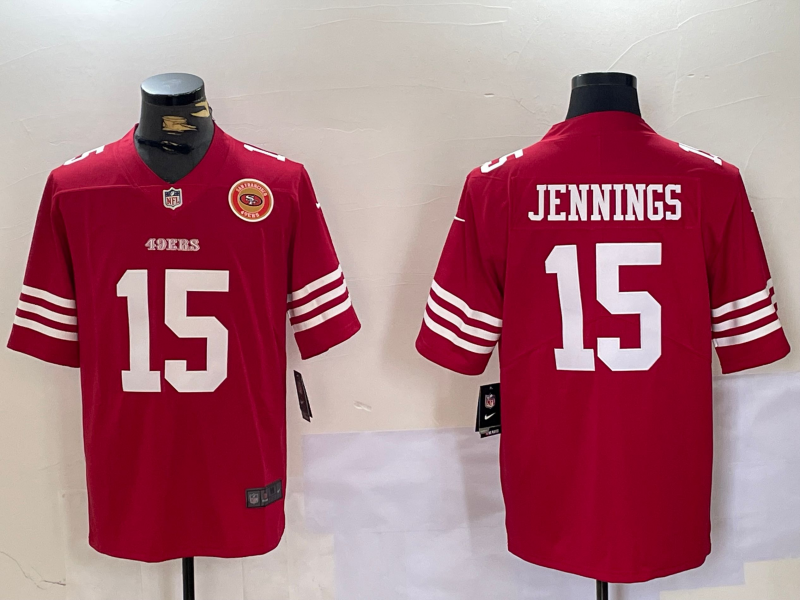 Men San Francisco 49ers #15 Jennings red 2025 Nike Limited NFL Jersey style 1->san francisco 49ers->NFL Jersey